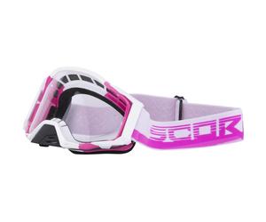 Maschera da motocross Scorpion MX Mask rosa-bianca
