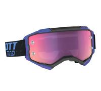 Maschera da motocross Scott Fury CH nero-blu con plexiglass viola specchiato
