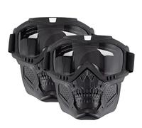 Maschera da Paintball Tattica Antiappannamento, per Uomo e Donna, con Montatura Staccabile e Regolabile, Modello Skull, a Copertura Totale, per Motocross Fuoristrada e Sci(Transparent)