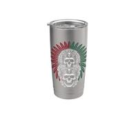 Maschera da re Calavera Maya Azteco Antico Cranio Messico Azteca Bicchiere termico in acciaio inox doppia parete