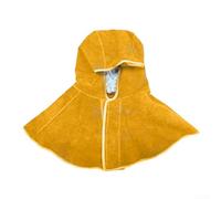 Maschera da saldatore in pelle resistente, con schermatura a prova di fiamma, per la sicurezza della saldatura elettrica (giallo)