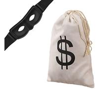 Maschera da scassinatore + borsa porta soldi in dollari | Bandito | Zorro | Rapinatore | Ladro | Scassinatore | Rapinatore di banche - Accessorio per adulti e bambini per carnevale/costume