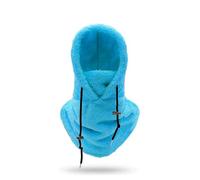Maschera da sci con cappuccio Sherpa, Maschera invernale antivento in peluche resistente al freddo, Maschera invernale resistente al vento, Cappello caldo per il viso, blu cielo, Taglia unica