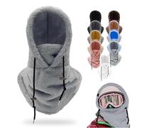 Maschera da Sci for Donna, Passamontagna da Uomo, Antivento, Cappuccio Termico, Scaldacollo Invernale con Peluche(Dark Gray)