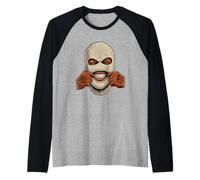 Maschera da Sci Gangster - Anni '80 '90 Old School Hip Hop Maglia con Maniche Raglan