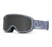 Maschera da sci Giro Moxie - Maschera da snowboard per donna e ragazzo - Cinturino grigio botanico con lenti ultra nere/gialle