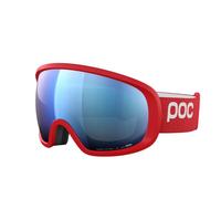 Maschera POC Fovea rossa con lente Clarity Partly Sunny Blue