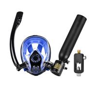 Maschera da snorkeling con serbatoio d'aria, maschera subacquea integrale, mini serbatoio da 0,5 l per supporto respiratorio subacqueo - 5-10 minuti di immersione