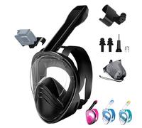 Maschera da snorkeling per adulti, maschera subacquea con supporto staccabile per fotocamera, ampia visuale a 180°, maschera anti appannamento con cinghie regolabili per la testa, nuovo sistema di