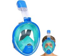 Maschera da snorkeling per bambini, maschera subacquea integrale anti-appannamento, anti-perdite, design con vista a 180°, set di maschere per snorkeling per bambini, ragazze e ragazzi, compatibile