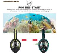 Maschera da snorkeling per nuoto a pieno facciale Sport acquatici Immersioni Snorkeling Set Maschera subacquea Antiappannamento Anti-perdite Parte superiore asciutta Respiro naturale Light blue