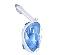 Maschera da Snorkeling, Visuale Panoramica 180° Maschera per Immersioni, Anti-Appannamento, Anti-Infiltrazioni, Maschera Subacquea con Tubo Respiratorio, Blu L/XL