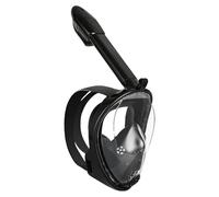 Maschera da Snorkeling, Visuale Panoramica 180° Maschera per Immersioni, Anti-Appannamento, Anti-Infiltrazioni, Maschera Subacquea con Tubo Respiratorio, Nero L/XL