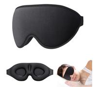 Maschera da Sonno Orizzontale Laterale 3D, 100% Resistente alla Luce, Protezione per Ciglia, Morbida e Confortevole, Con Borsa Inclusa, Adatta per Donne e Uomini, Ideale per Viaggiare, Color