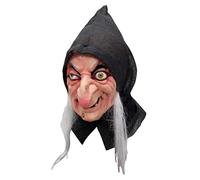Maschera da strega, spaventosa maschera da strega in lattice, novità per Halloween, viso di vecchia donna, viso da donna anziana, per Halloween, carnevale, feste, travestimento cosplay