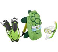 Maschera Da Sub Dry Snorkel Fins Set Per Bambini Sea Pals Jr Verde Tartaruga
