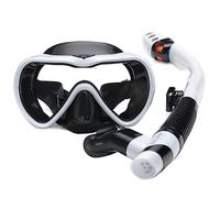 Maschera da Sub Maschera Da Snorkeling Per Immersione A Prova Di Perdite Con Equipaggiamento Per Boccaglio Antiappannamento In Vetro Temperato Resistente Agli Urti Snorkeling & Apnea(White)