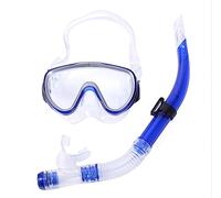 Maschera da Sub Maschere subacquee Set boccaglio Maschera snorkeling Silicone Dry Top Snorkel Combo Lente in vetro temperato Snorkeling Snorkeling & Apnea(Blue)