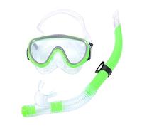 Maschera da Sub Maschere subacquee Set boccaglio Maschera snorkeling Silicone Dry Top Snorkel Combo Lente in vetro temperato Snorkeling Snorkeling & Apnea(Grün)