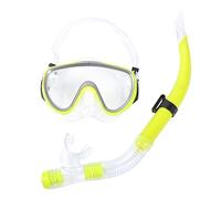 Maschera da Sub Maschere subacquee Set boccaglio Maschera snorkeling Silicone Dry Top Snorkel Combo Lente in vetro temperato Snorkeling Snorkeling & Apnea(Yellow)