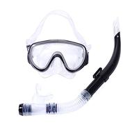 Maschera da Sub Maschere subacquee Set boccaglio Maschera snorkeling Silicone Dry Top Snorkel Combo Lente in vetro temperato Snorkeling Snorkeling & Apnea(Black)