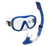 Maschera da Sub Snorkel Set Maschera da immersione Snorkeling Immersioni Occhialini nuoto snorkeling a secco per adulti Snorkeling & Apnea(Blue)