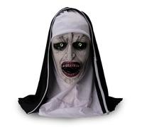 Maschera da suora, in lattice, a tutta la testa, costume horror - Maschera di Halloween soprannaturale gotica raccapricciante per adulti, feste cinematografiche spaventose e oggetti di scena per la