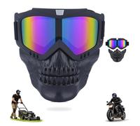 Maschera da taglio per erba staccabile, maschera integrale | Protezione per lenti UV400 PC con cinghia regolabile, design OTG imbottito per falciare il cortile e lavorare all'aperto