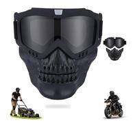 Maschera da taglio per erba staccabile, maschera integrale | Protezione per lenti UV400 PC con cinghia regolabile, design OTG imbottito per falciare il cortile e lavorare all'aperto