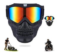Maschera da taglio per erba staccabile, maschera integrale | Protezione per lenti UV400 PC con cinghia regolabile, design OTG imbottito per falciare il cortile e lavorare all'aperto