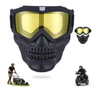 Maschera da taglio per erba staccabile, maschera integrale | Protezione per lenti UV400 PC con cinghia regolabile, design OTG imbottito per falciare il cortile e lavorare all'aperto