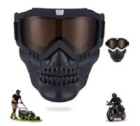 Maschera da taglio per erba staccabile, maschera integrale | Protezione per lenti UV400 PC con cinghia regolabile, design OTG imbottito per falciare il cortile e lavorare all'aperto