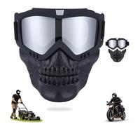 Maschera da taglio per erba staccabile, maschera integrale | Protezione per lenti UV400 PC con cinghia regolabile, design OTG imbottito per falciare il cortile e lavorare all'aperto