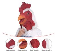 Maschera da testa di pollo per Halloween per adulti e bambini, maschera da gallo