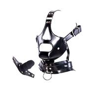 Maschera da testa SM con bavaglio, maschera bondage con cappuccio in pelle regolabile, giocattolo sessuale fetish per schiavi per coppie