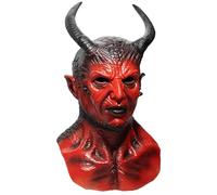 Maschera da vampiro zombie per adulti, maschera spaventosa con corna da diavolo, per Halloween, maschera per il viso fantasma, super morbida e raccapricciante per Halloween, mostro demoniaco zombie