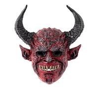 Maschera da vampiro zombie per adulti, maschera spaventosa con corna da diavolo, per Halloween, maschera per il viso fantasma, super morbida e raccapricciante per Halloween, mostro demoniaco zombie