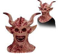 Maschera da vampiro zombie per adulti, spaventosa maschera horror raccapricciante mostro demone maschera per Halloween festa in costume (E)