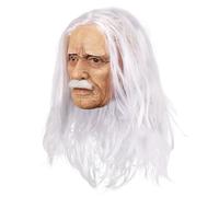 Maschera da vecchio, maschera spaventosa da vecchio in lattice con rughe realistiche e capelli bianchi, decorazioni spettrali di Halloween per feste di cosplay, maschere realistiche, maschere di