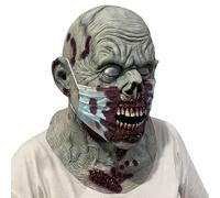 Maschera da zombi, in lattice, per Halloween, per cosplay, come copricapo realistico per maschera, teatro, performance sul palcoscenico e carnevale