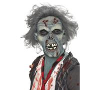 Maschera Da Zombie In Lattice Decadente Con Capelli Costume Di Halloween