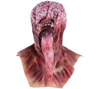 Maschera da zombie Senza volto Lingua lunga Denti affilati Maschere spaventose con cervello interno esposto Maschera di Halloween in lattice di dimensioni libere per feste, cosplay, GIOCATTOLI E G