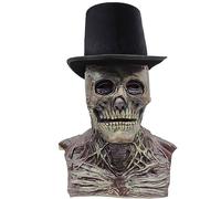 Maschera del cranio di Halloween con cappello in lattice Maschera spaventosa per la testa con uno scheletro 3D realistico in movimento per la faccia di costumi di cosplay di Halloween Face Ghost Fate