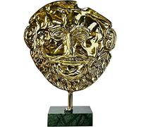 Maschera del Re Agamennone da Micene Museo di Rame Placcato Oro Copia Replica