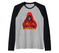 Maschera della Morte Rossa di Edgar Allan Poe Maglia con Maniche Raglan
