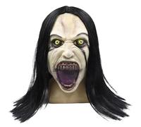 Maschera demone, maschera di Halloween che piange donna orrore zombi con parrucche Full Head Scary Evil Creepy per Halloween Masquerade Party Cosplay Props per casa