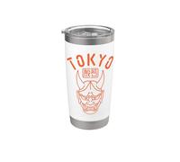 Maschera Demone Oni Samurai Giapponese Hannya Teschio Tokyo Bicchiere termico in acciaio inox doppia parete