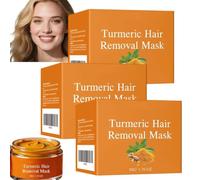 Maschera depilatoria alla curcuma, crema depilatoria delicata e indolore, rimozione rapida e idratante della peluria (baffetti e mento), per una pelle liscia e setosa