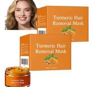 Maschera depilatoria alla curcuma, crema depilatoria delicata e indolore, rimozione rapida e idratante della peluria (baffetti e mento), per una pelle liscia e setosa