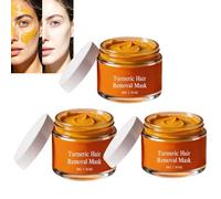 Maschera depilatoria alla curcuma, delicata e nutriente, depilazione indolore, per corpo e viso, crema depilatoria ad azione rapida, per labbra superiori e mento (3 pezzi)